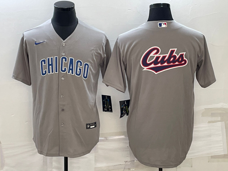 Men's Chicago Cubs Gray Road Team Jersey